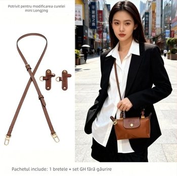 Accesoriu pentru bagaje – PU cu piele gravată, modificare curea fără găuri, curea de umăr mini reglabilă, foarte ușor