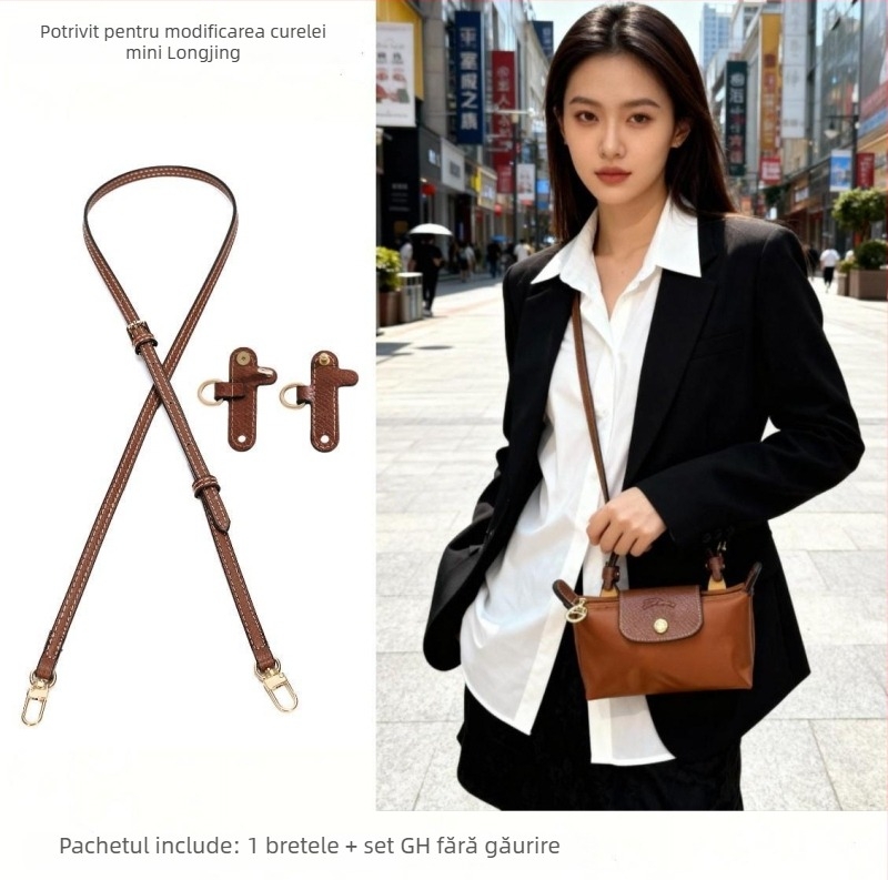 Accesoriu pentru bagaje – PU cu piele gravată, modificare curea fără găuri, curea de umăr mini reglabilă, foarte ușor