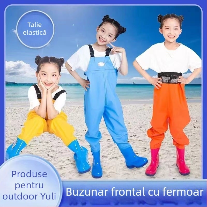 Salopetă impermeabilă pentru copii, din PVC, cu uscare rapidă, pentru toate anotimpurile, unisex, pentru pescuit, plajă și înot.