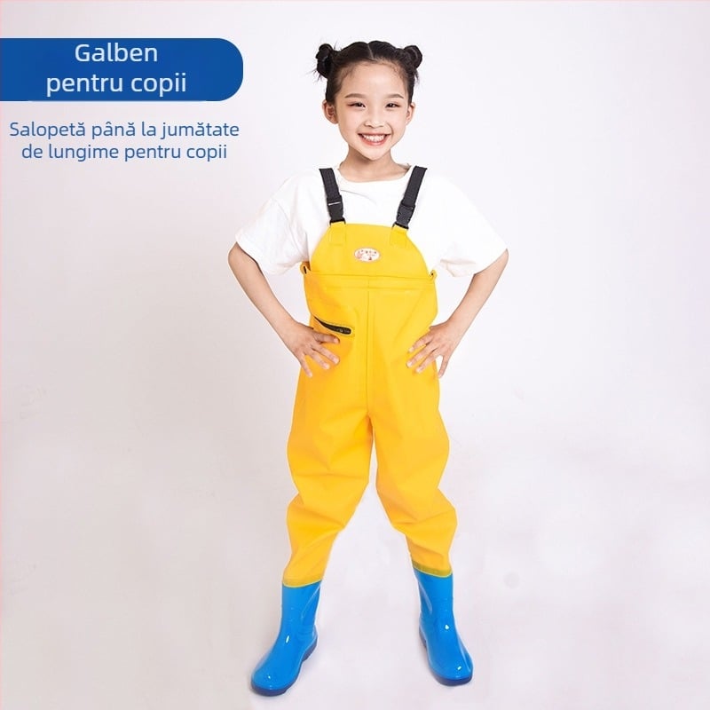 Salopetă impermeabilă pentru copii, din PVC, cu uscare rapidă, pentru toate anotimpurile, unisex, pentru pescuit, plajă și înot.