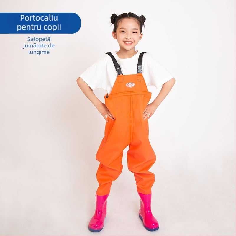 Salopetă impermeabilă pentru copii, din PVC, cu uscare rapidă, pentru toate anotimpurile, unisex, pentru pescuit, plajă și înot.