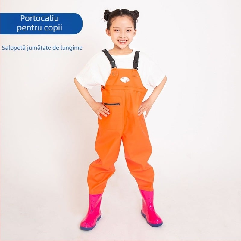 Salopetă impermeabilă pentru copii, din PVC, cu uscare rapidă, pentru toate anotimpurile, unisex, pentru pescuit, plajă și înot.