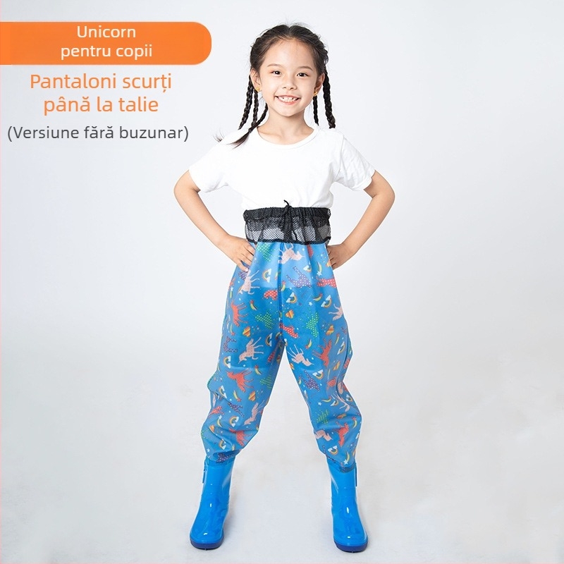Salopetă impermeabilă pentru copii, din PVC, cu uscare rapidă, pentru toate anotimpurile, unisex, pentru pescuit, plajă și înot.