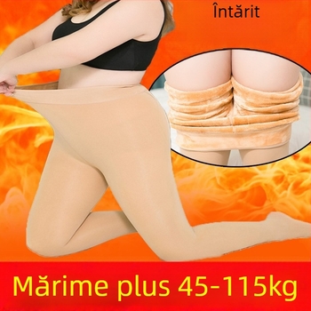 Colanți cu fleece interior, ultra-groși, 100% nylon, calzi și modelatori, stil simplu