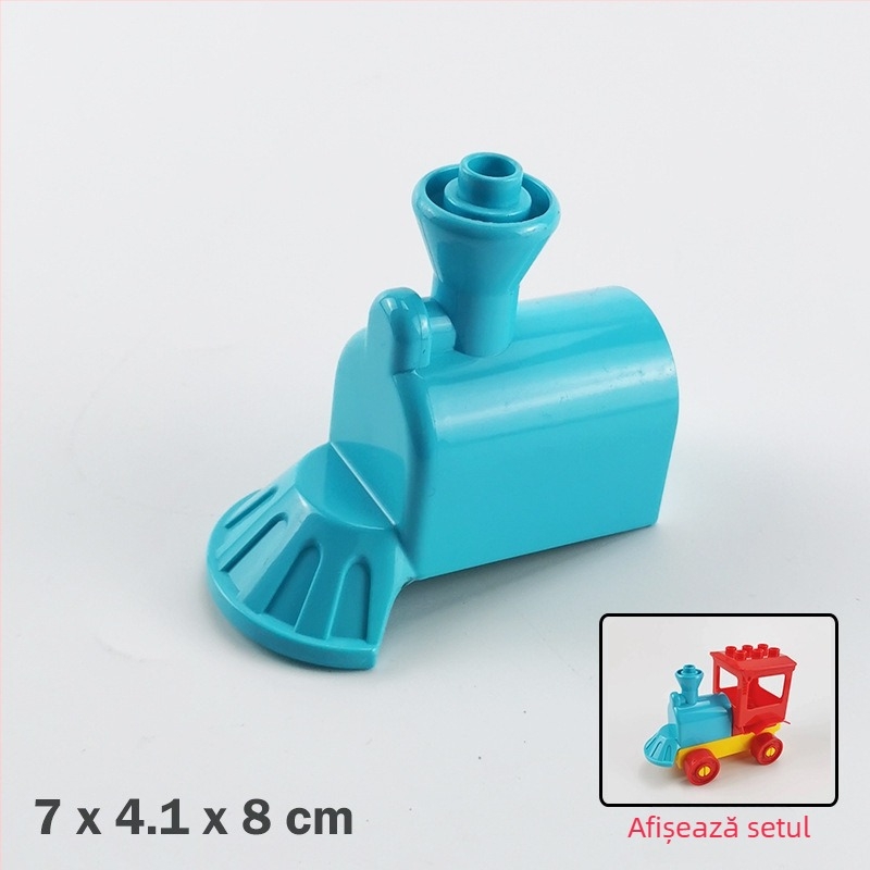 Set DIY cu blocuri mari: car și vagon de tren, ABS plastic, pentru copii 4–6 ani, ambalaj în pungă, 0–38 piese