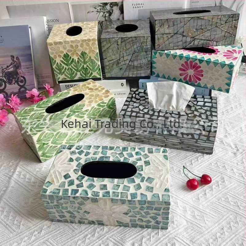 Cutie de șervețele pentru birou — design scoică, minimalist modern, șervețete detașabile, modelul 985