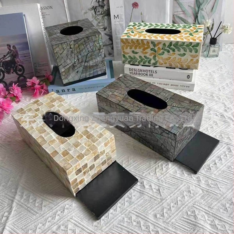 Cutie de șervețele pentru birou — design scoică, minimalist modern, șervețete detașabile, modelul 985