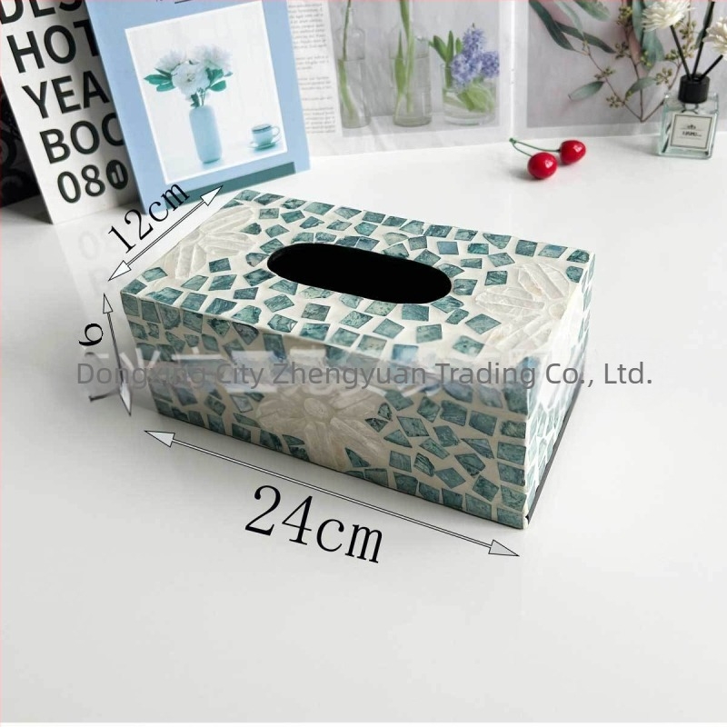 Cutie de șervețele pentru birou — design scoică, minimalist modern, șervețete detașabile, modelul 985