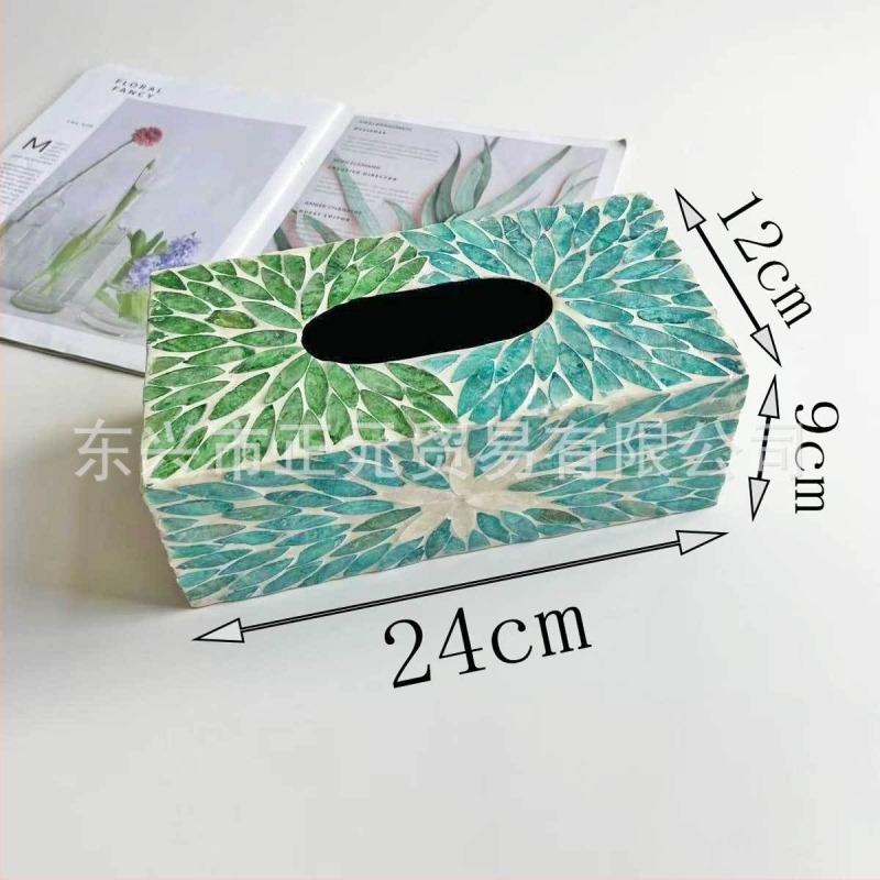 Cutie de șervețele pentru birou — design scoică, minimalist modern, șervețete detașabile, modelul 985