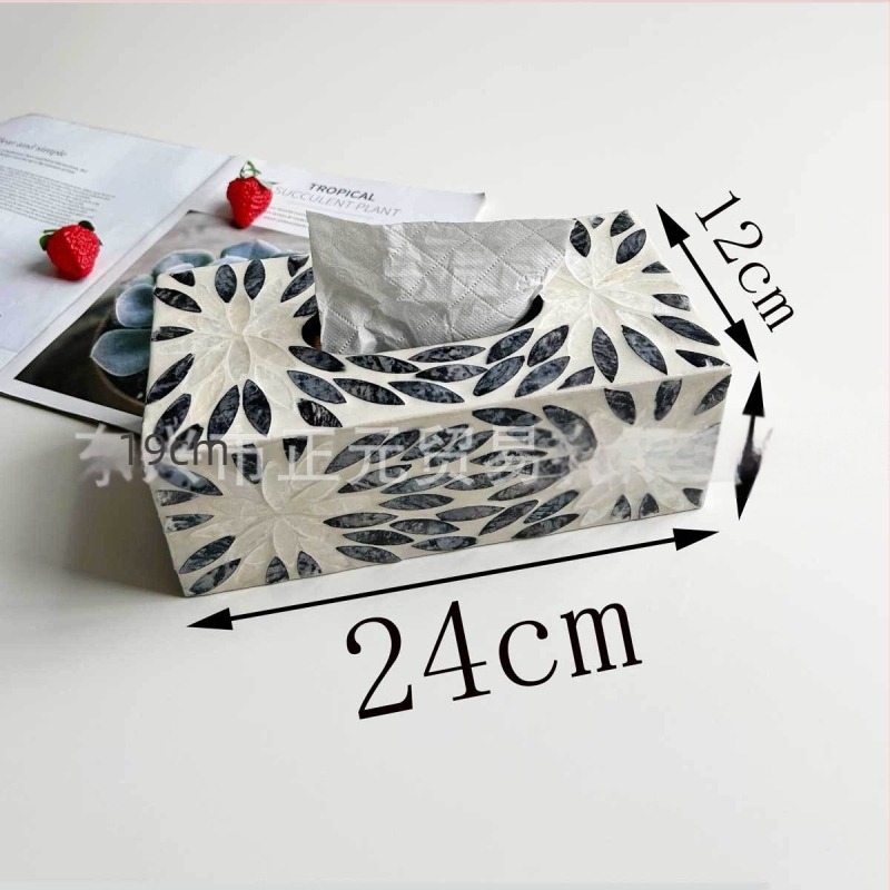 Cutie de șervețele pentru birou — design scoică, minimalist modern, șervețete detașabile, modelul 985