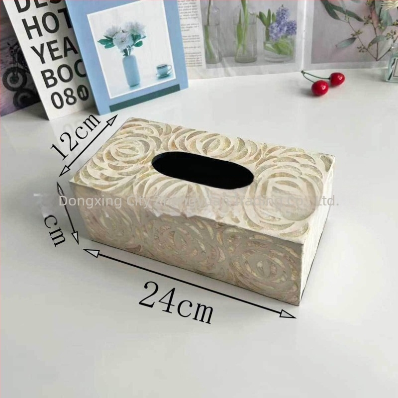 Cutie de șervețele pentru birou — design scoică, minimalist modern, șervețete detașabile, modelul 985