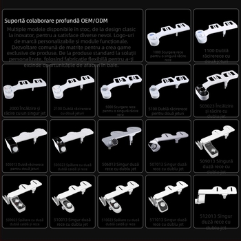 Duză de bidet pentru toaletă cu reglaj temperatură apei și presiune, ABS material, certificat CUPC, duză auto-curățare, distanța între găuri reglabilă 136–200 mm