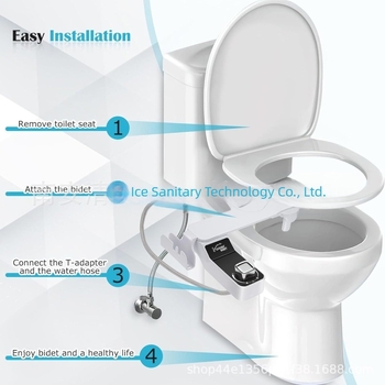 Duză de bidet pentru toaletă cu reglaj temperatură apei și presiune, ABS material, certificat CUPC, duză auto-curățare, distanța între găuri reglabilă 136–200 mm