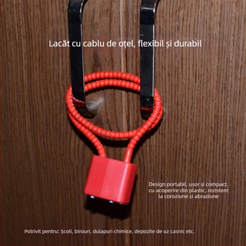 Lacăt pentru dulap de arme cu cablu din oțel, nucleu din aliaj de zinc, braț de închidere din oțel, deschidere directă, Wolf dog