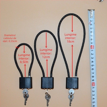Lacăt pentru dulap de arme cu cablu din oțel, nucleu din aliaj de zinc, braț de închidere din oțel, deschidere directă, Wolf dog