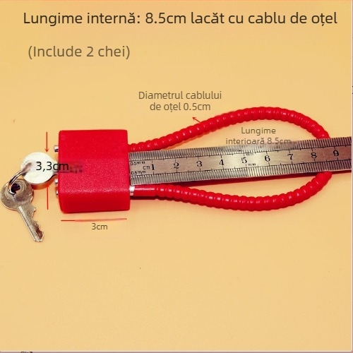 Lacăt pentru dulap de arme cu cablu din oțel, nucleu din aliaj de zinc, braț de închidere din oțel, deschidere directă, Wolf dog