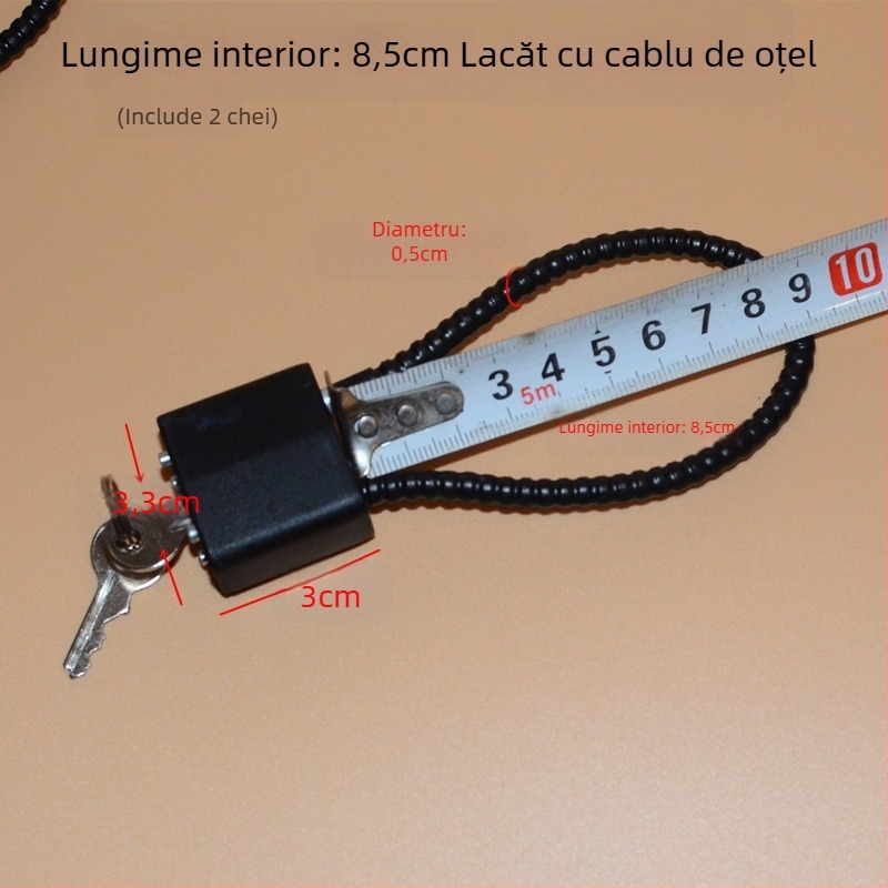 Lacăt pentru dulap de arme cu cablu din oțel, nucleu din aliaj de zinc, braț de închidere din oțel, deschidere directă, Wolf dog