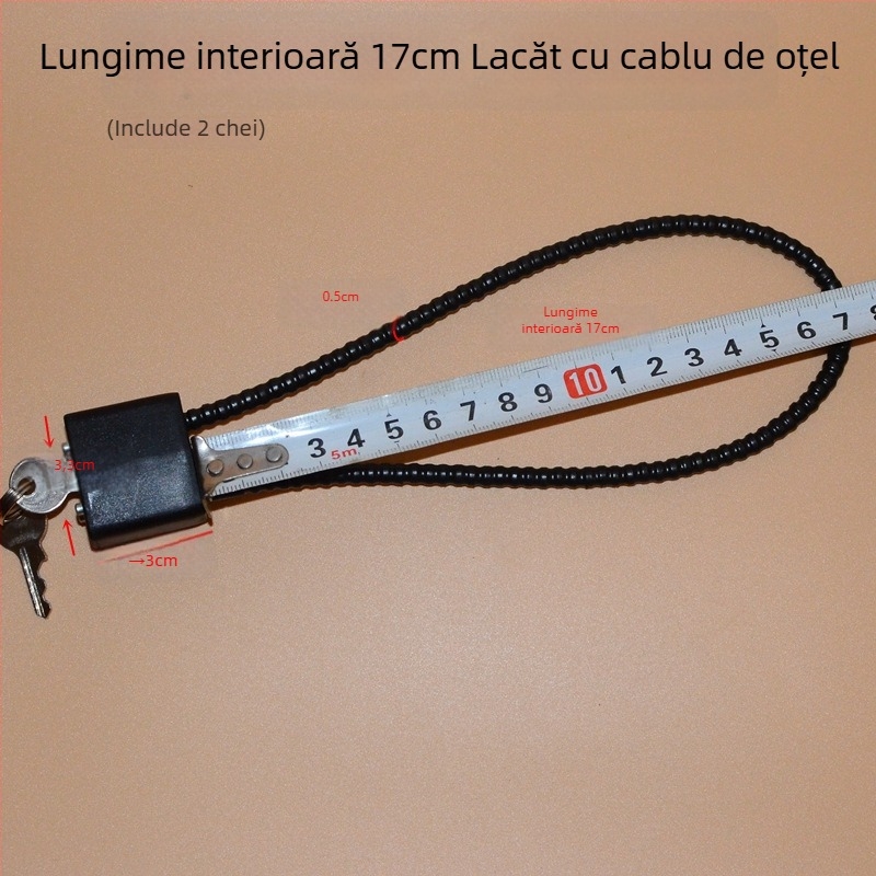 Lacăt pentru dulap de arme cu cablu din oțel, nucleu din aliaj de zinc, braț de închidere din oțel, deschidere directă, Wolf dog