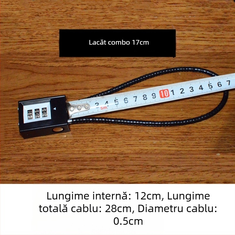 Lacăt pentru dulap de arme cu cablu din oțel, nucleu din aliaj de zinc, braț de închidere din oțel, deschidere directă, Wolf dog