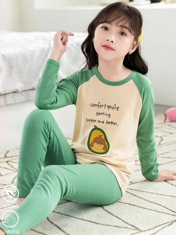 Set de lenjerie termică pentru fete, 100% bumbac, pentru primăvară, toamnă și iarnă, menține căldura, pentru copii 8+ ani (peste 140 cm)