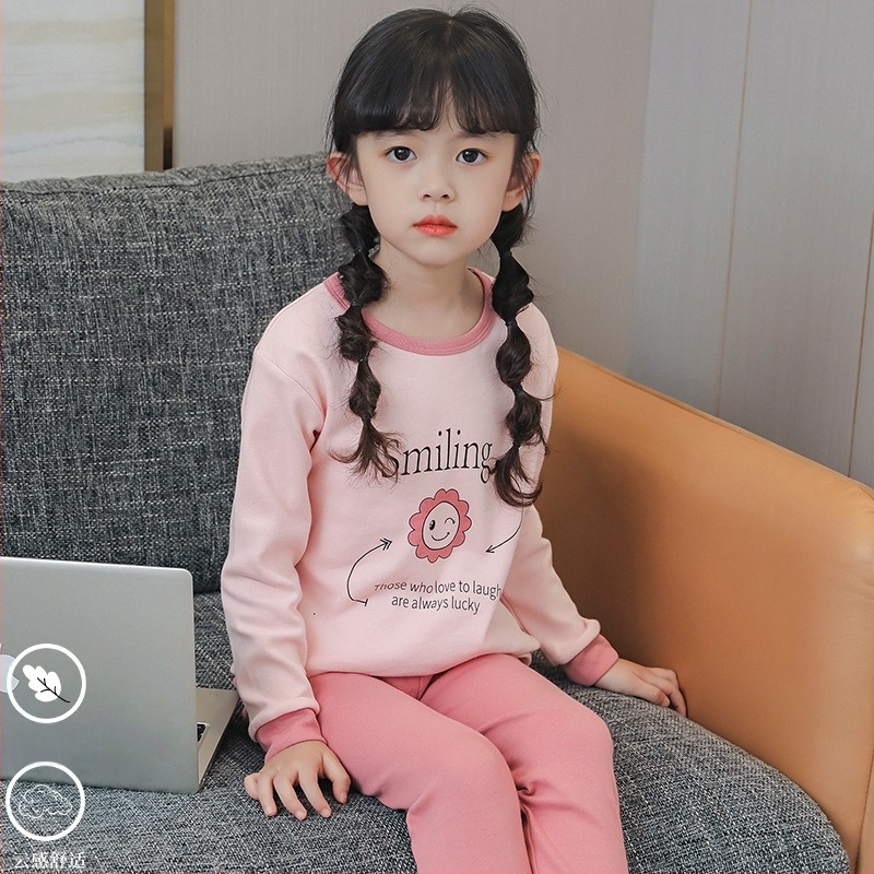 Set de lenjerie termică pentru fete, 100% bumbac, pentru primăvară, toamnă și iarnă, menține căldura, pentru copii 8+ ani (peste 140 cm)