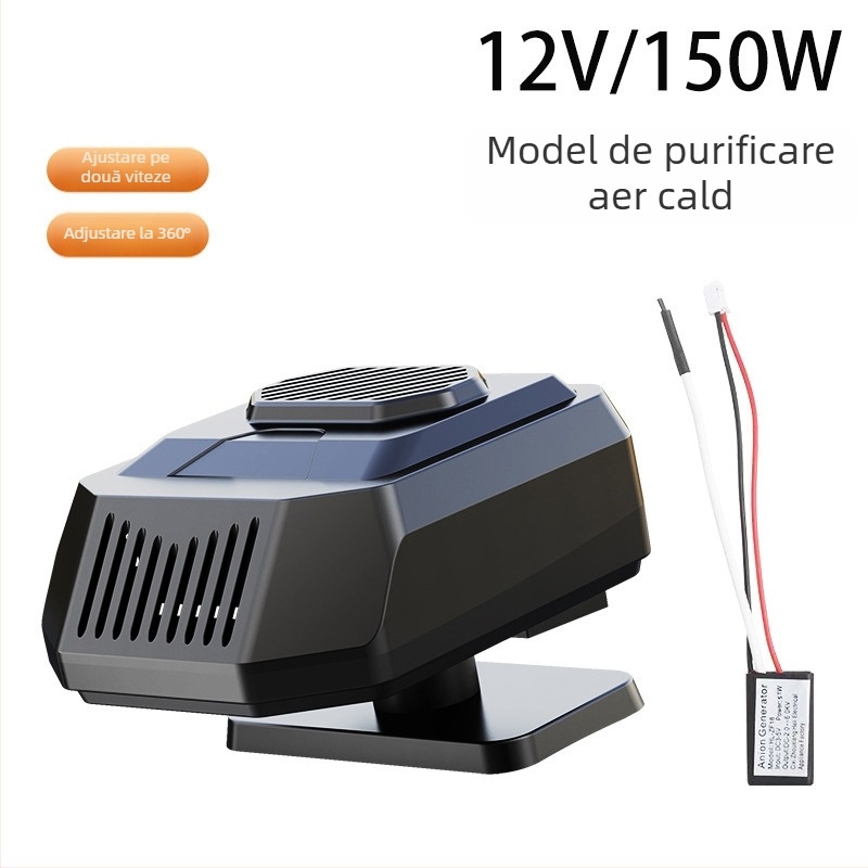 Încălzitor auto Bymaocar BY-1580, 65W, Plastic, cu ventuză, purificator de aer și dezfogare