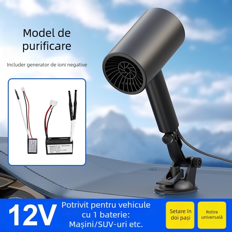 Încălzitor auto Bymaocar BY-1580, 65W, Plastic, cu ventuză, purificator de aer și dezfogare