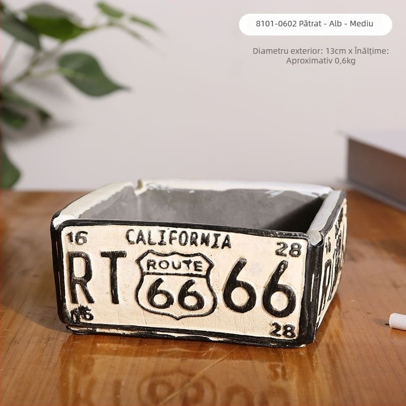 Scrumieră în formă de anvelopă, design minimalist industrial, model AS65465161