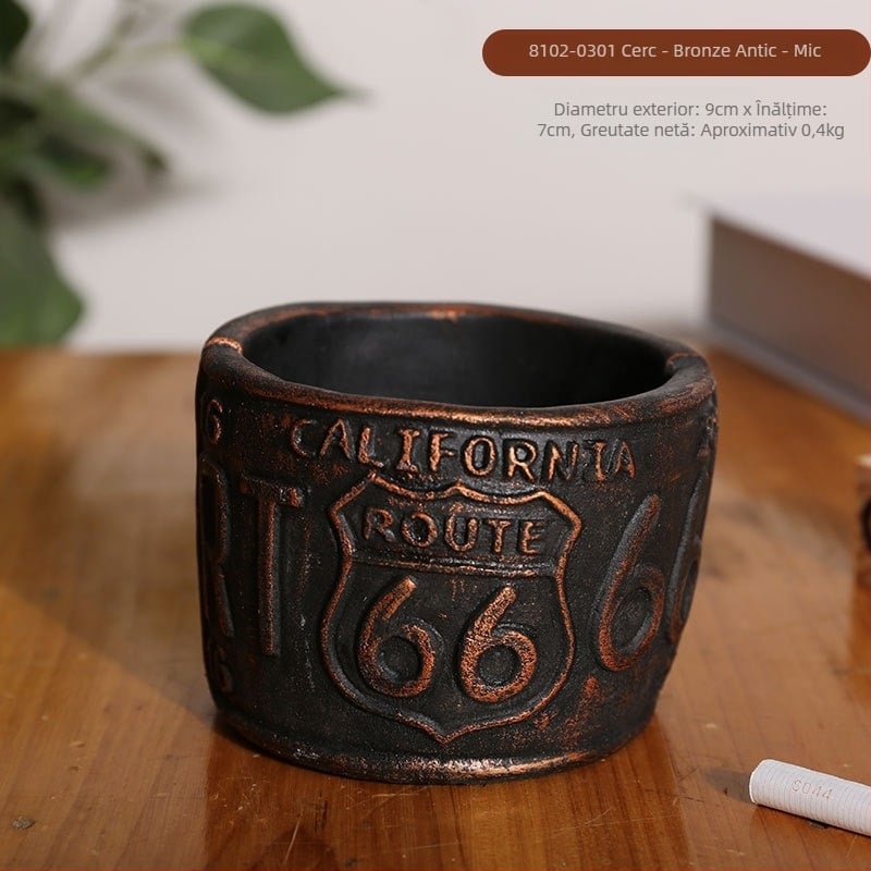 Scrumieră în formă de anvelopă, design minimalist industrial, model AS65465161