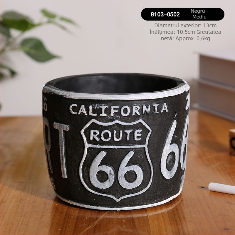 Scrumieră în formă de anvelopă, design minimalist industrial, model AS65465161