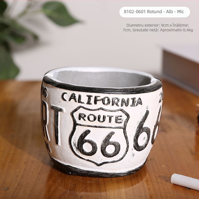 Scrumieră în formă de anvelopă, design minimalist industrial, model AS65465161