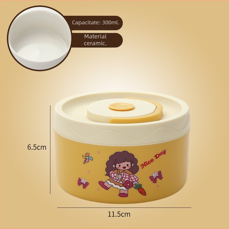 Cutie de prânz, oțel inoxidabil 304, capacitate 301–500 ml, potrivită pentru microunde, capac etanș, menține cald