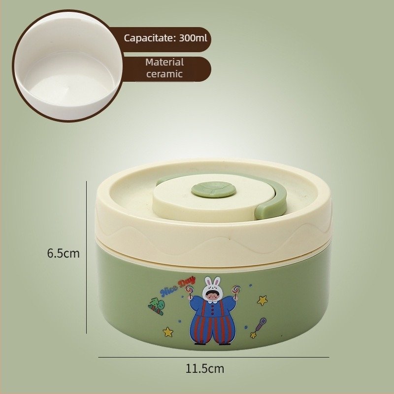 Cutie de prânz, oțel inoxidabil 304, capacitate 301–500 ml, potrivită pentru microunde, capac etanș, menține cald