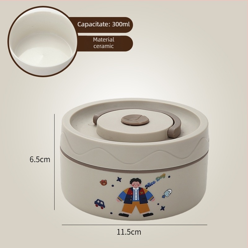 Cutie de prânz, oțel inoxidabil 304, capacitate 301–500 ml, potrivită pentru microunde, capac etanș, menține cald