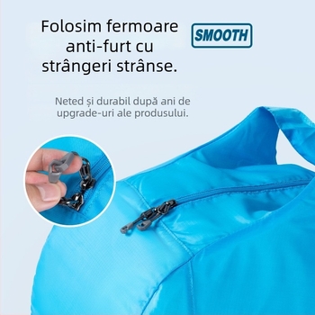 Geantă duffel de călătorie unisex, ultra-ușoară, pliabilă, 36–55L, poliester