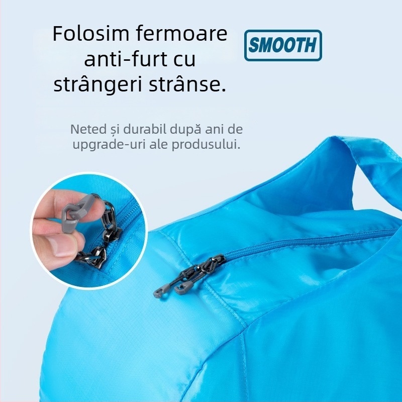 Geantă duffel de călătorie unisex, ultra-ușoară, pliabilă, 36–55L, poliester