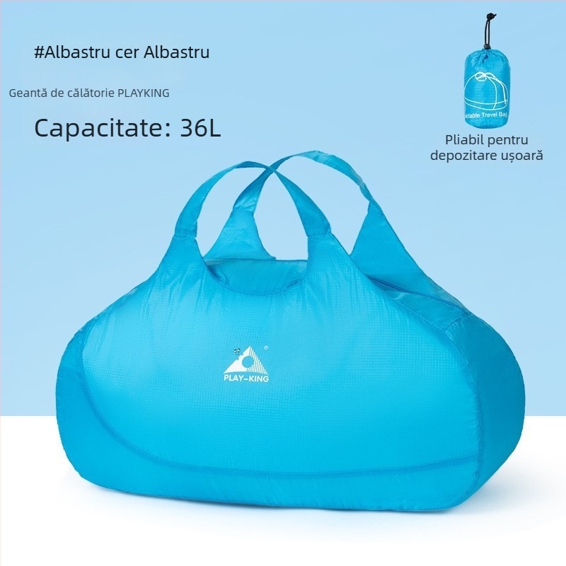 Geantă duffel de călătorie unisex, ultra-ușoară, pliabilă, 36–55L, poliester