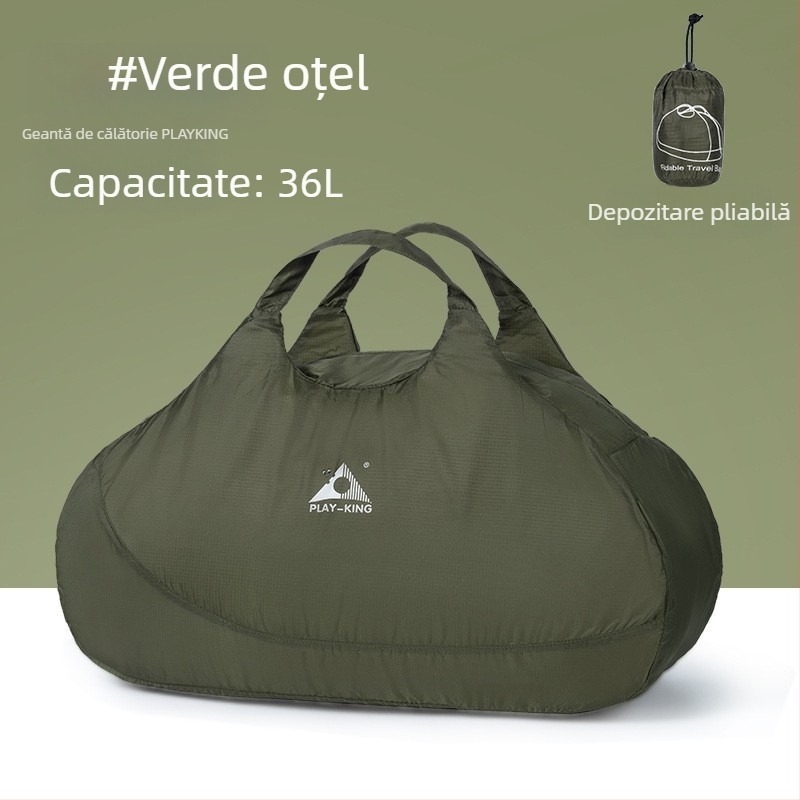 Geantă duffel de călătorie unisex, ultra-ușoară, pliabilă, 36–55L, poliester