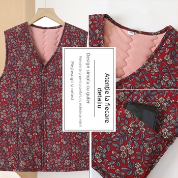 Vestă de iarnă pentru vârstnici, material poliester (>95%), stil casual, lungime normală 50–65 cm, sezon iarnă 2024