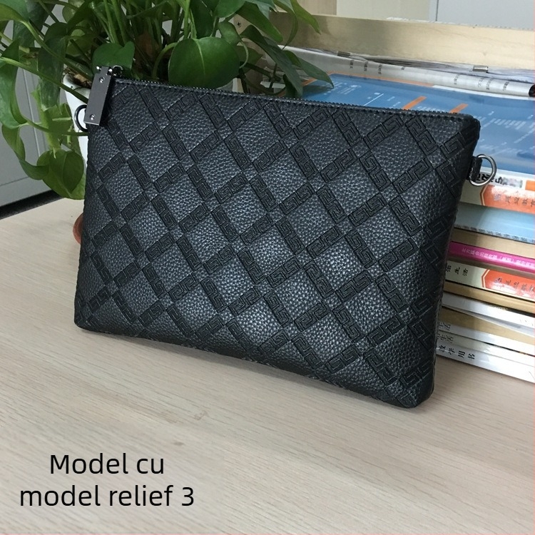 Mini Dragon portofel clutch masculin din piele PU – model geometric gravat, impermeabil, căptușeală din nylon, stil de afaceri
