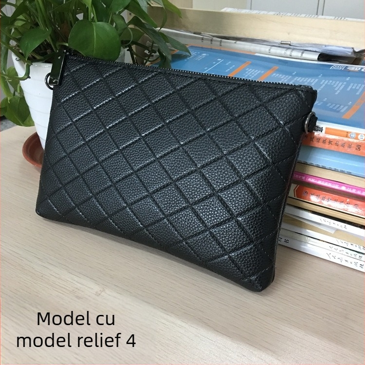 Mini Dragon portofel clutch masculin din piele PU – model geometric gravat, impermeabil, căptușeală din nylon, stil de afaceri