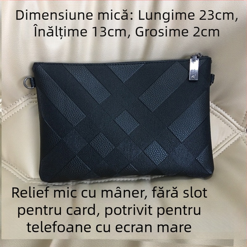 Mini Dragon portofel clutch masculin din piele PU – model geometric gravat, impermeabil, căptușeală din nylon, stil de afaceri