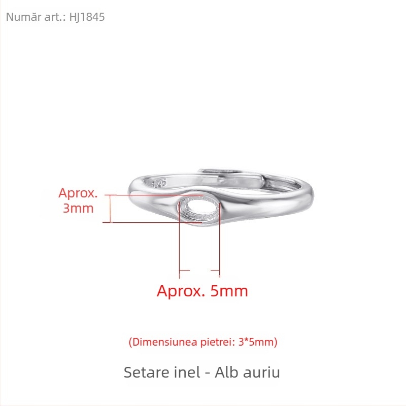 Setare de prsten din cupru, deschidere reglabilă, formă ovală, design original unisex, placare electroplată