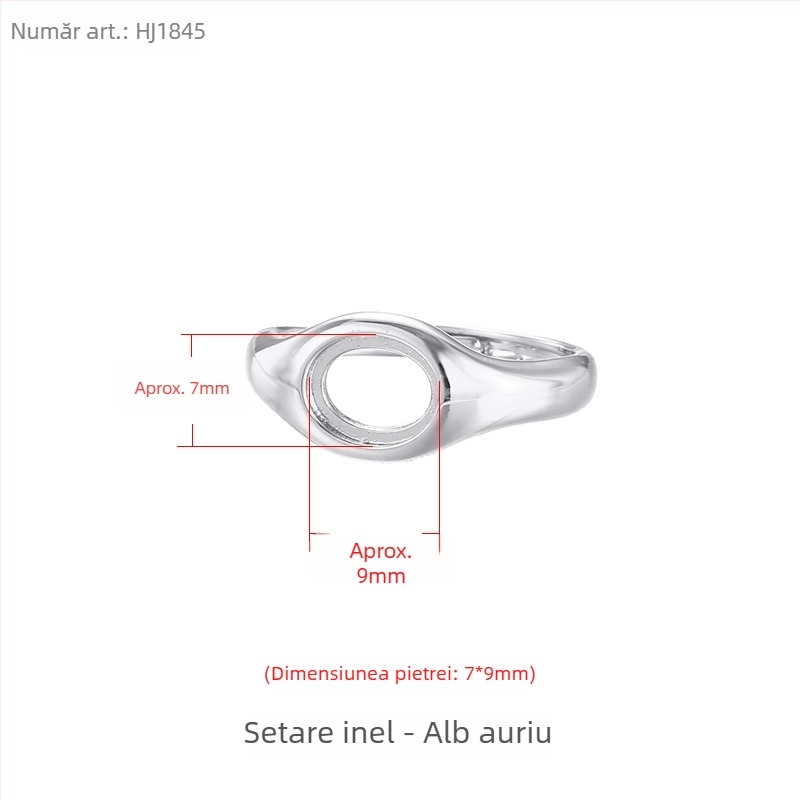 Setare de prsten din cupru, deschidere reglabilă, formă ovală, design original unisex, placare electroplată