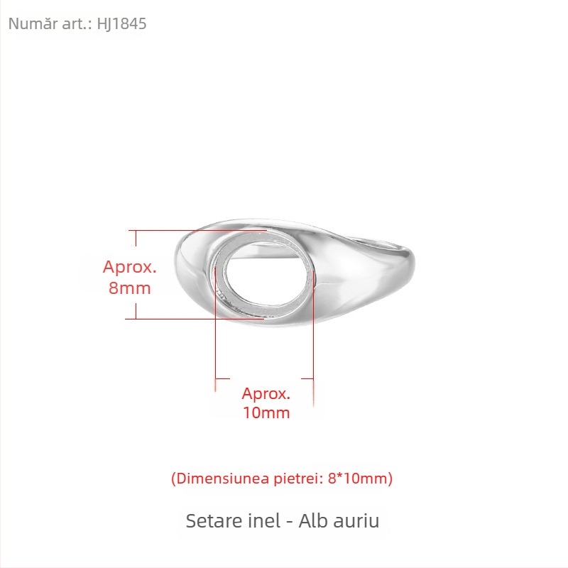 Setare de prsten din cupru, deschidere reglabilă, formă ovală, design original unisex, placare electroplată