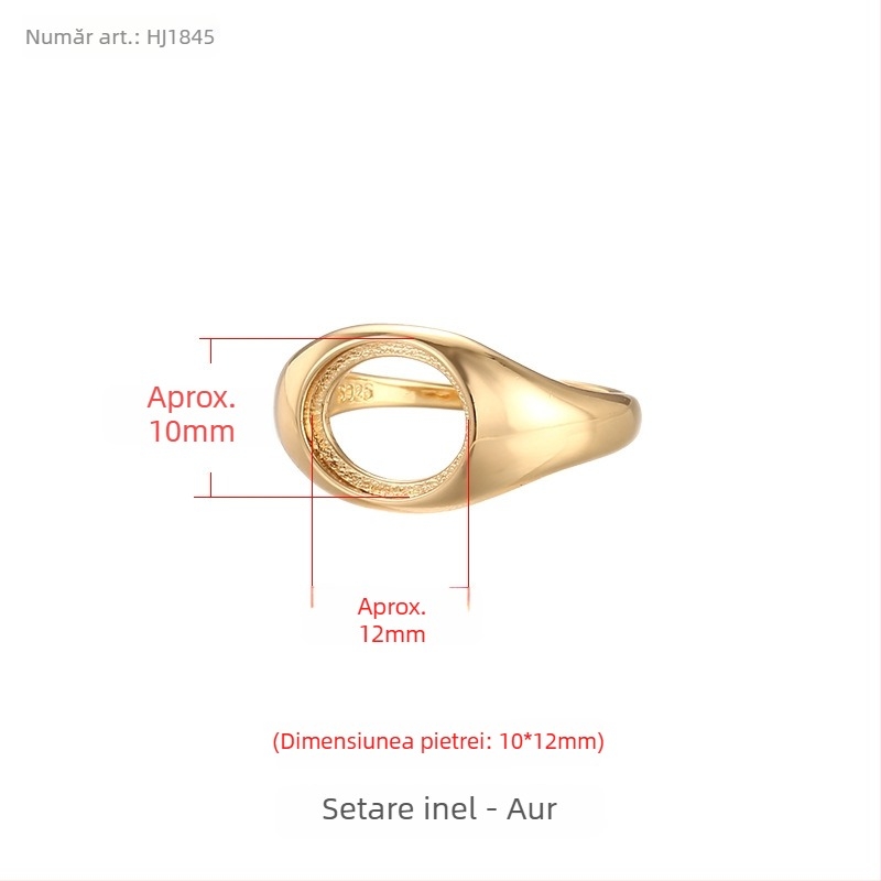 Setare de prsten din cupru, deschidere reglabilă, formă ovală, design original unisex, placare electroplată