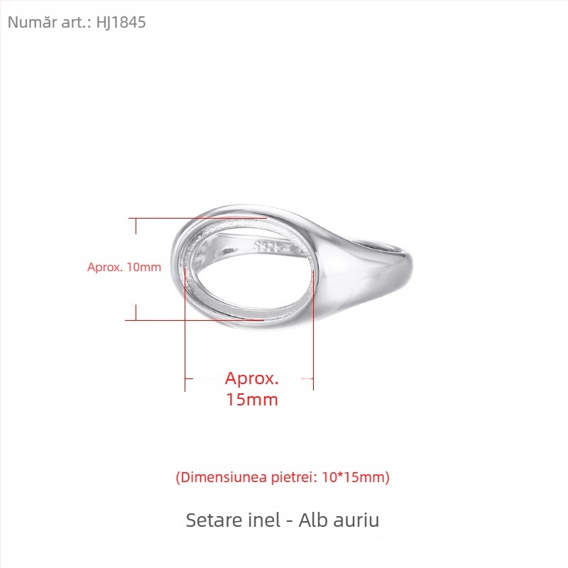 Setare de prsten din cupru, deschidere reglabilă, formă ovală, design original unisex, placare electroplată