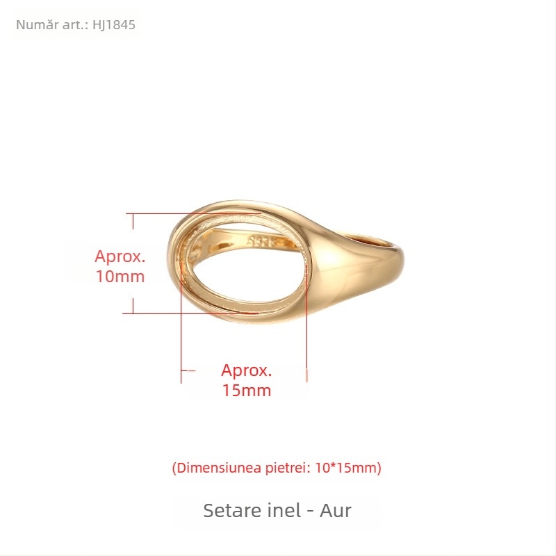 Setare de prsten din cupru, deschidere reglabilă, formă ovală, design original unisex, placare electroplată