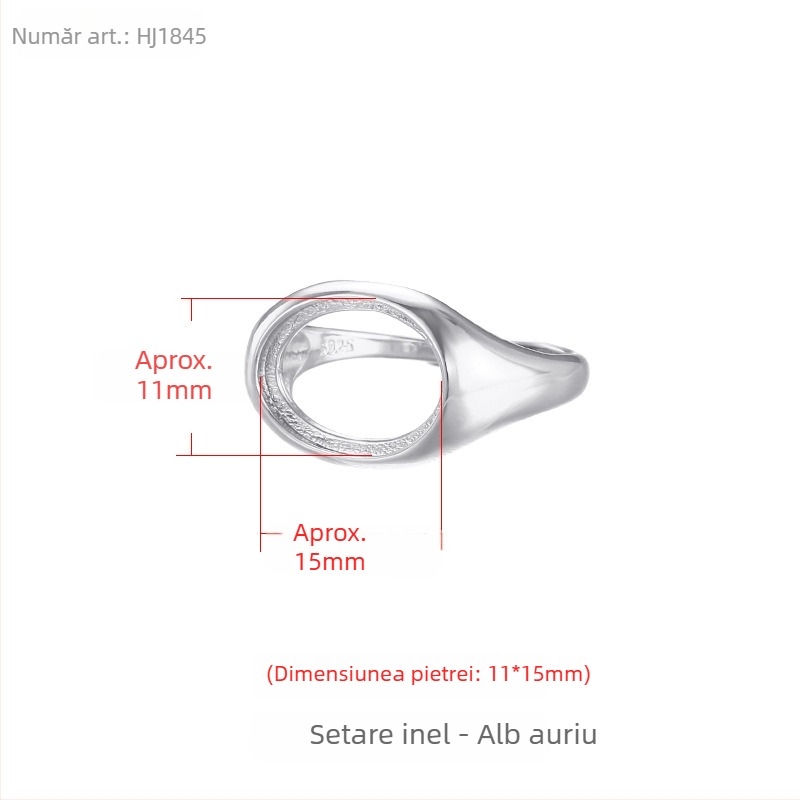 Setare de prsten din cupru, deschidere reglabilă, formă ovală, design original unisex, placare electroplată