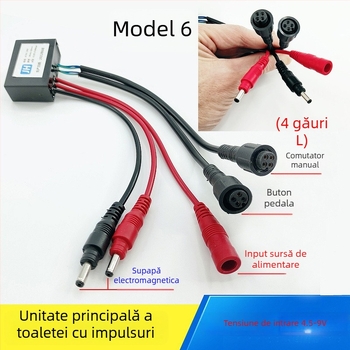 Controler pentru valve pulsante de toaletă – PVC, construcție all-in-one, model AC-001, tip de spălare, buton de spălare în partea superioară